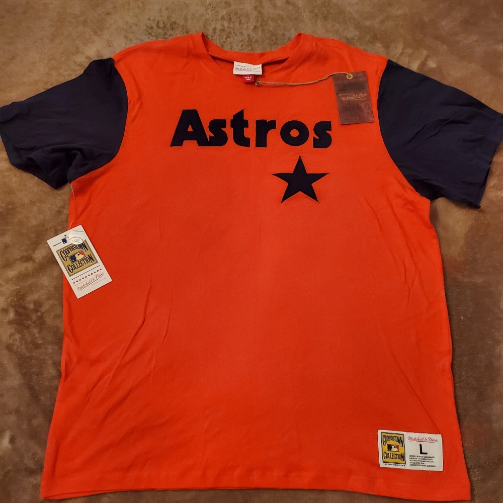 Mitchell & Ness Orange and Blue Short Sleeve Tee